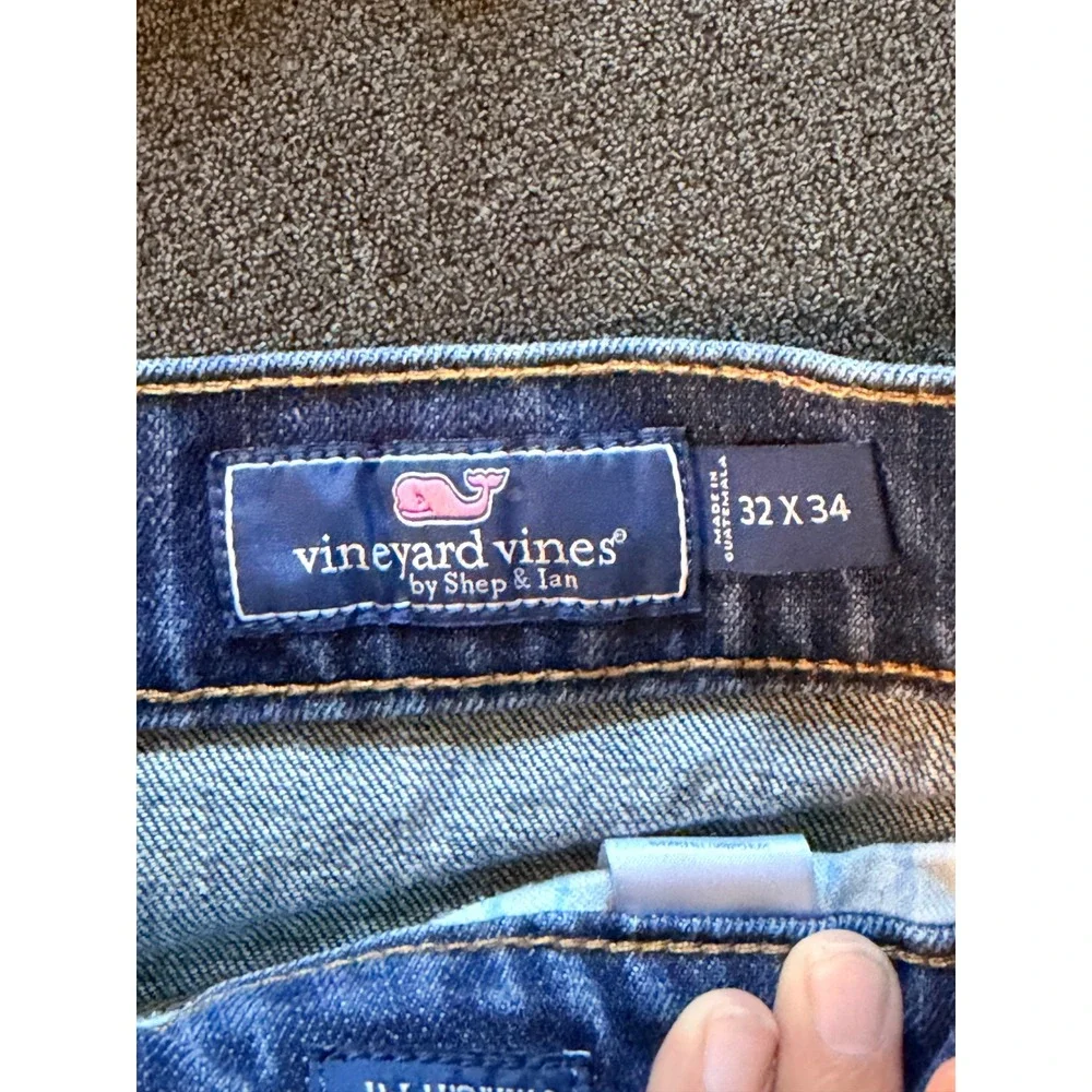Vineyard Vines Mens Straight Fit Dark Wash Denim Jeans 32x34 Blue 1P001018